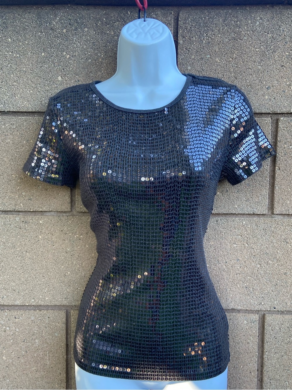 Grunge Michael Kors Dark Grey Sequin Short-Sleeve Tee